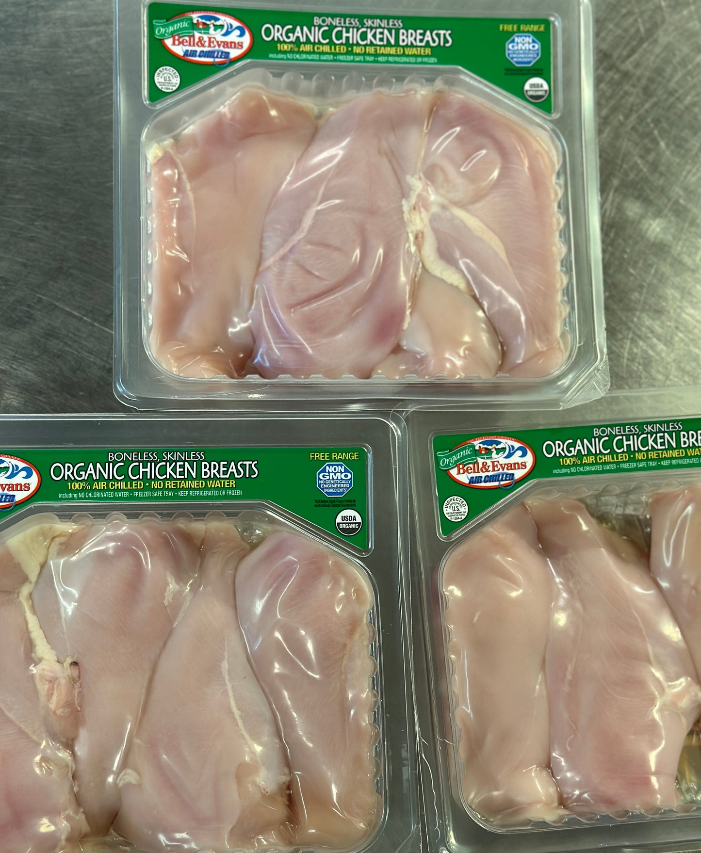 Bell & Evans Organic Boneless Chicken Breasts (3 per package)