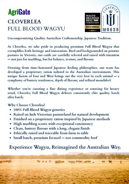 Cloverlea Farm Australian Wagyu Full Blood Grade 9+ Boneless Rib Roast
