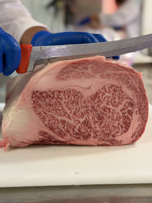 Kobe A5 Wagyu Wine Beef BSM 10-11 Boneless Ribeye